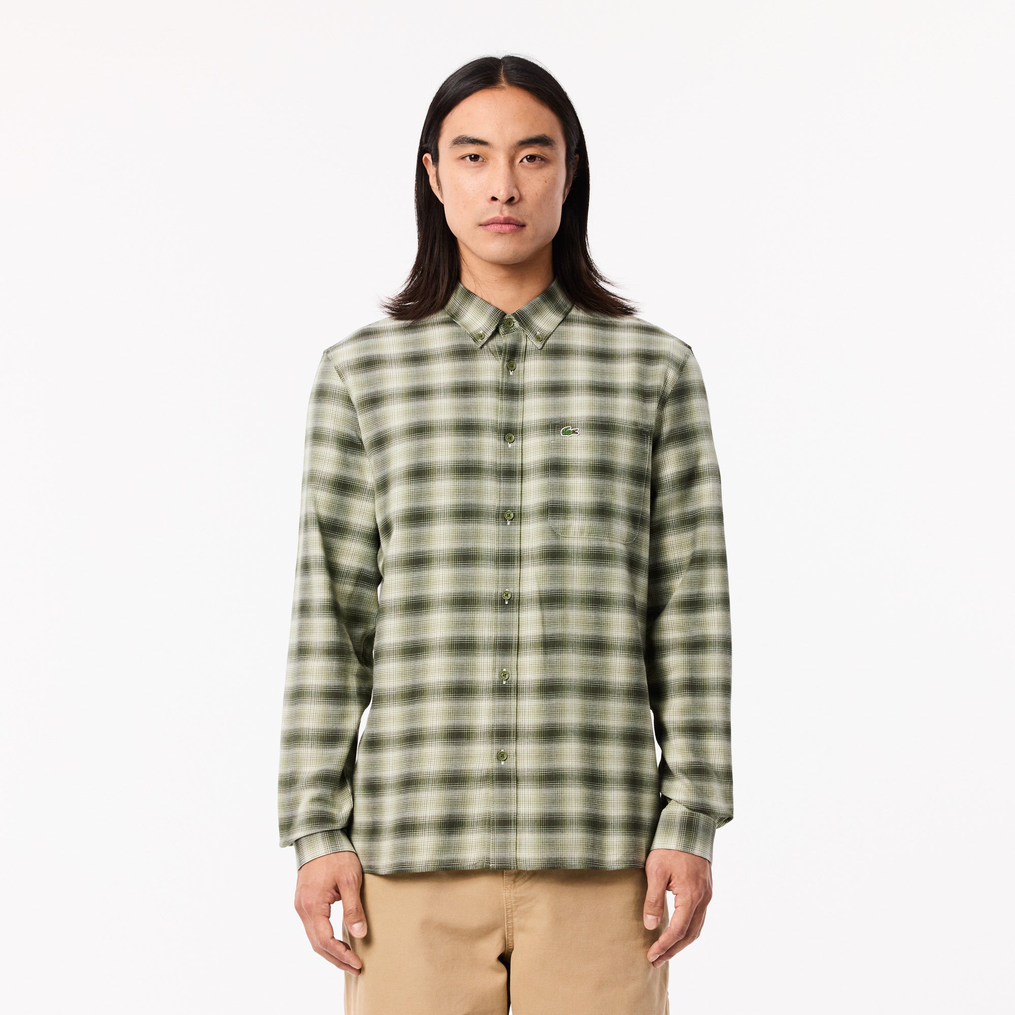 Regular Fit Wool and Cotton Flannel Shirt