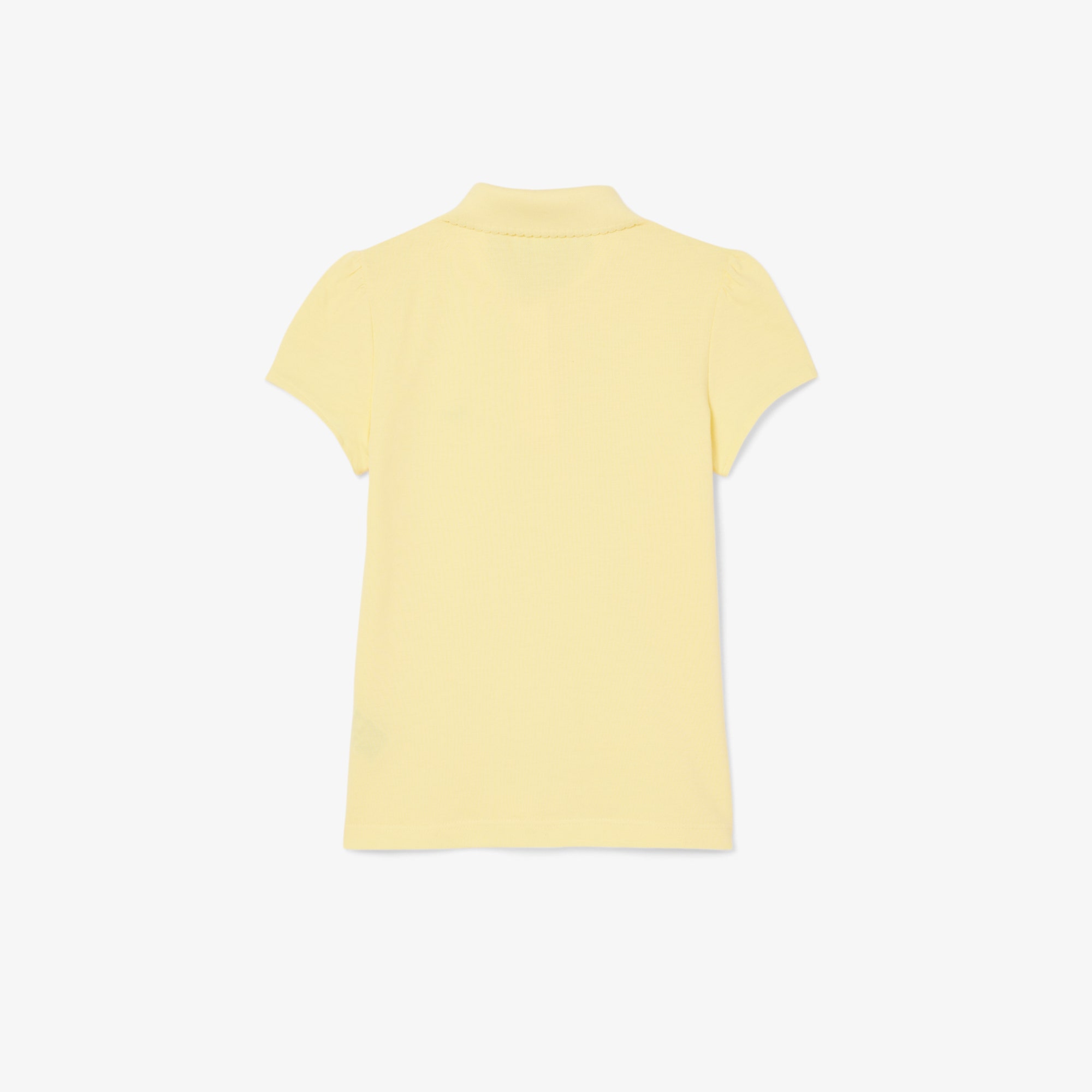 Scalloped Collar Mini Pique Polo Shirt