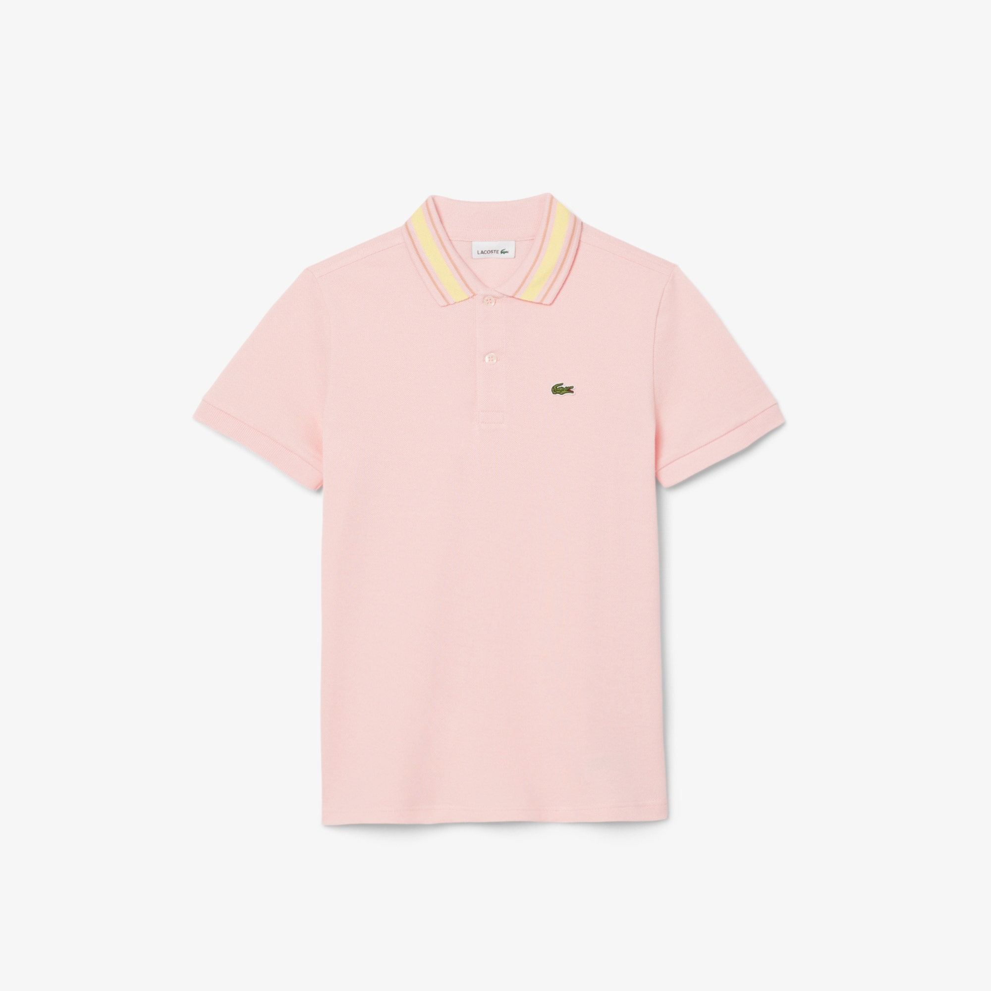 Stripe Collar Petit Pique Polo Shirt