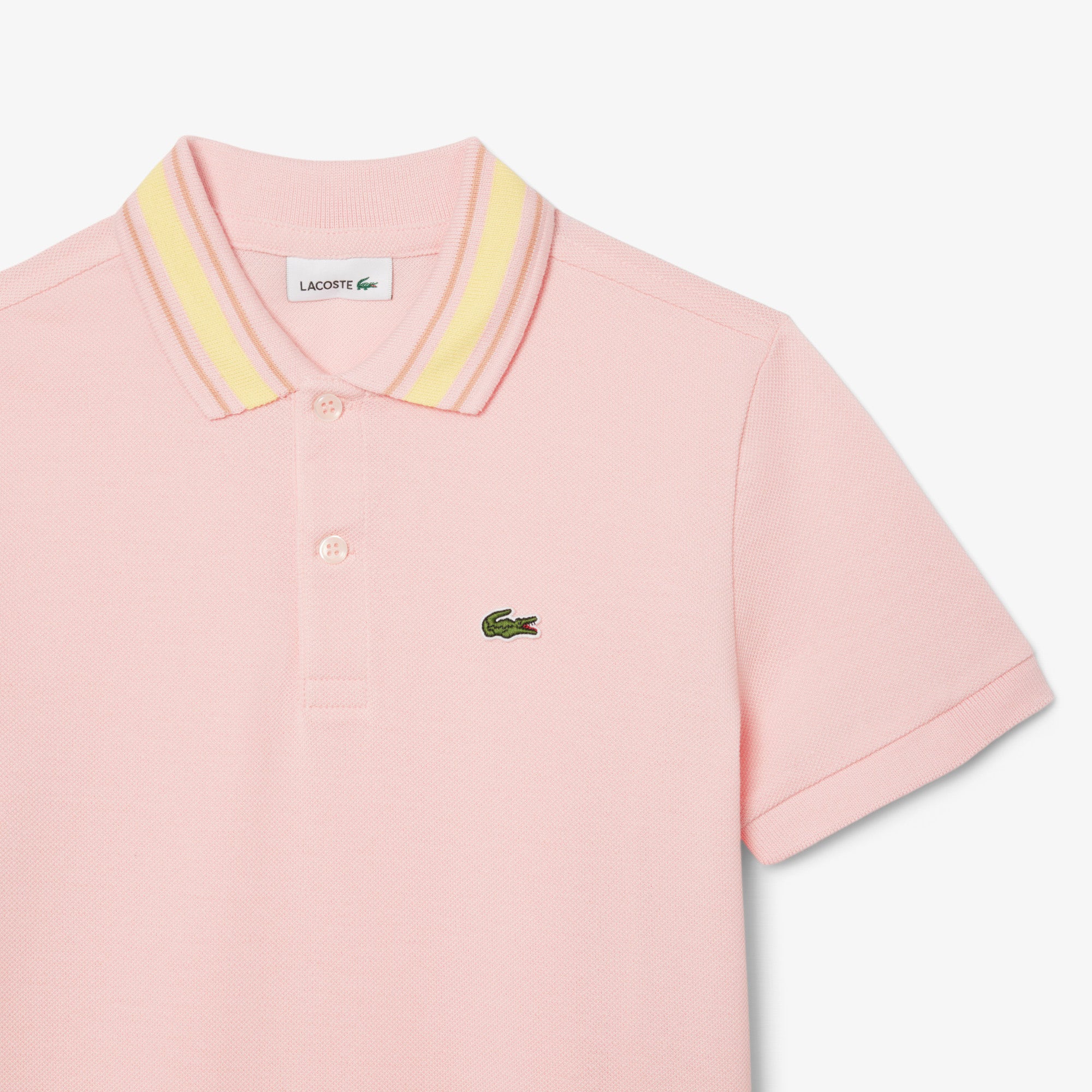 Stripe Collar Petit Pique Polo Shirt
